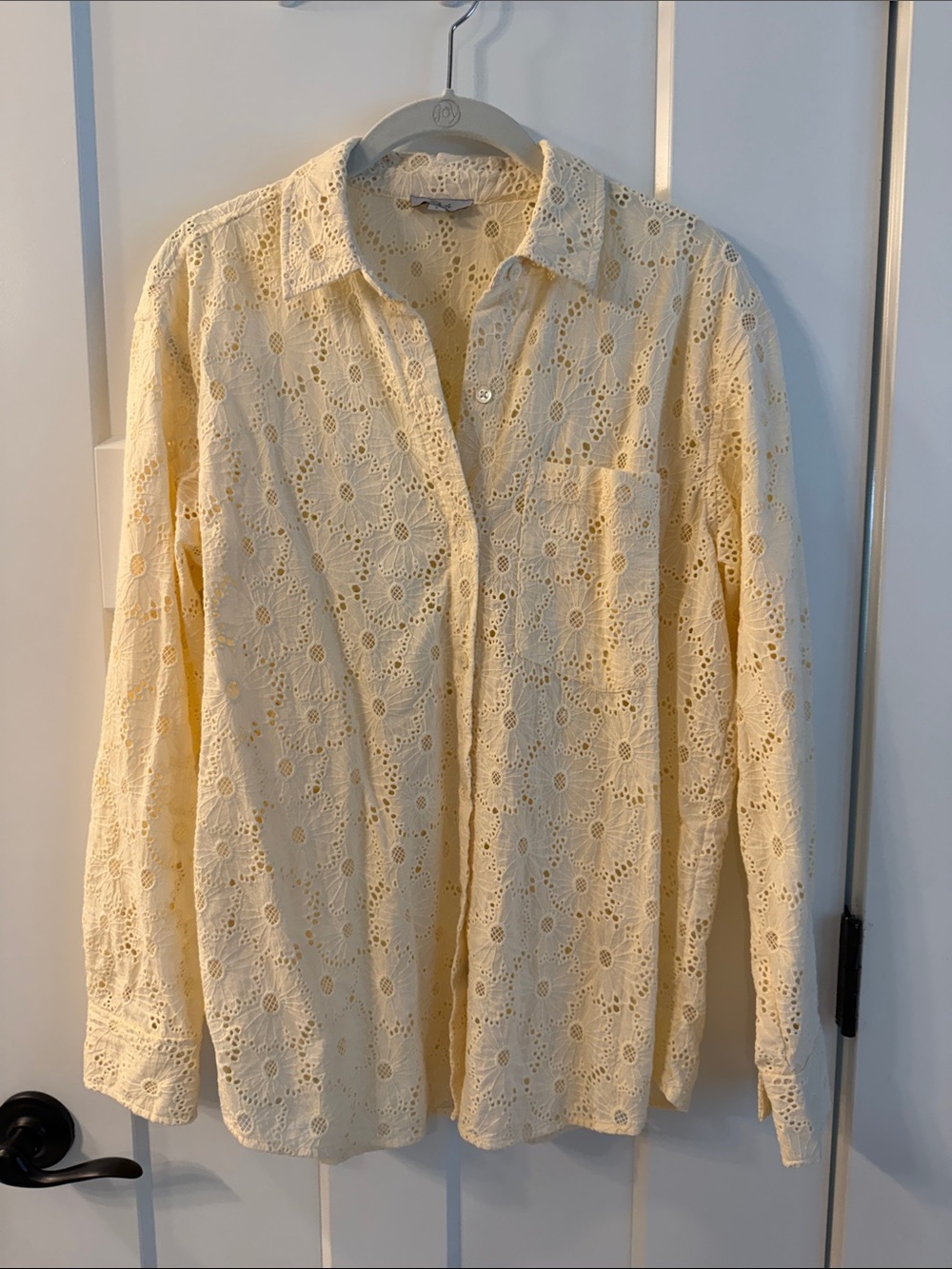 Rails Cream Eyelet Lace Button-Up